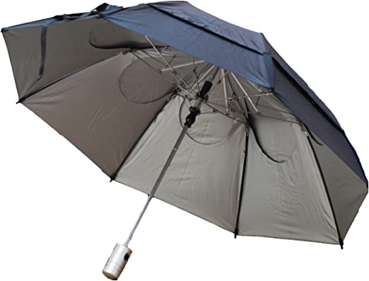 Gustbuster Metro Dual Canopy Collapsible AUTO OPEN 43" Compact Windproof Umbrela